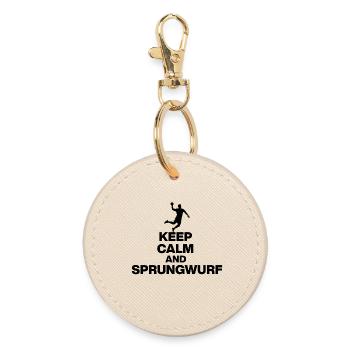 KEEP CALM AND JUMP SHOT! GERMANY MOST IN EUROPE - Round Keyring - oyster - Front