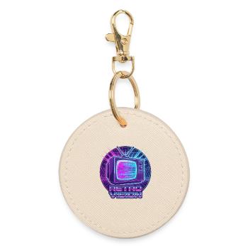 Rétro Vision Neon TV - Porte-clés rond - huître - Devant