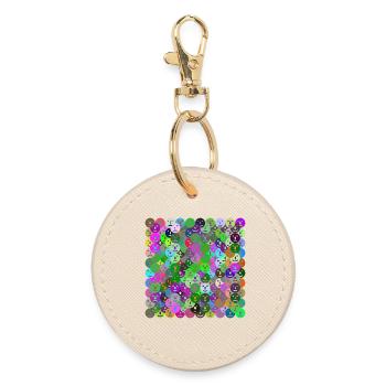 Faces Collage - Round Keyring - oyster - Front