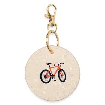 Orange bike design - Round Keyring - oyster - Front