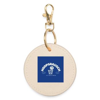 Hoopsrausch Basketball Emblem - Round Keyring - oyster - Front