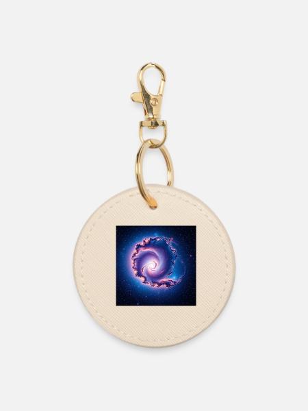 Spirale der Galaxie - Runder Schlüsselanhänger - Auster