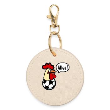 Hens Chickens Football - Round Keyring - oyster - Front