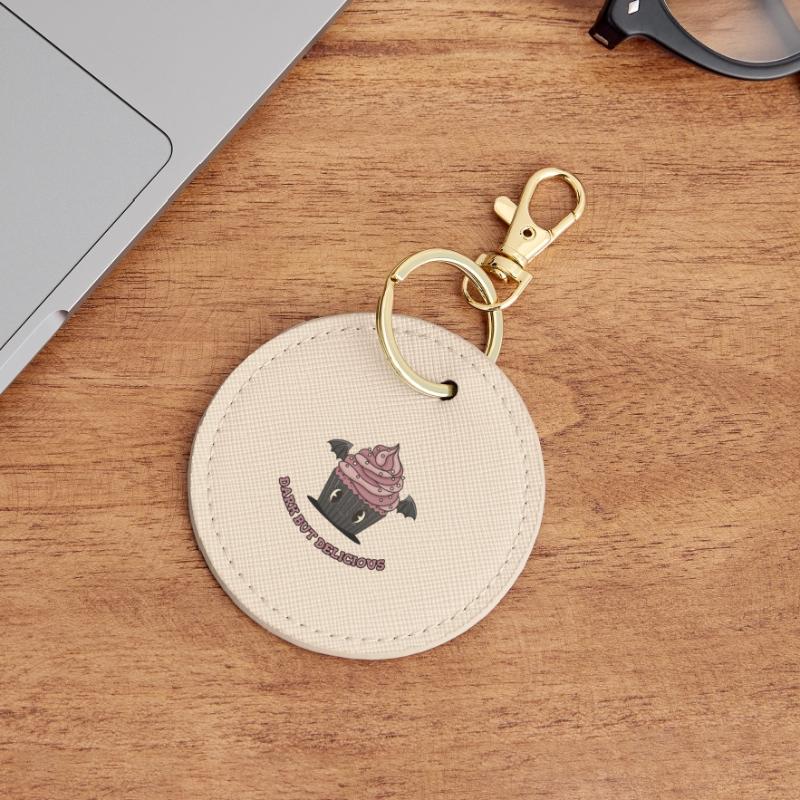 Cute Gothic Cupcake Round Keyring