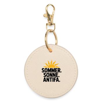 Sommer Sonne Antifa - Antifascist Tee - Round Keyring - oyster - Front
