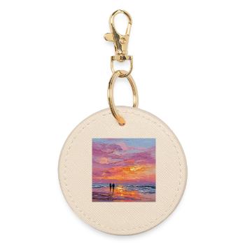Coucher de soleil - Porte-clés rond - huître - Devant