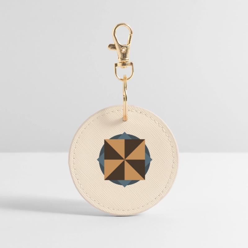 PYRAMID CORE GEOMETRY | Basic Shapes Artwork Round Keyring