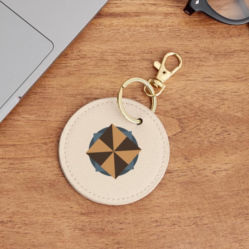 PYRAMID CORE GEOMETRY | Basic Shapes Artwork Round Keyring