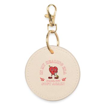 In My Healing Era – Retro Comic Heart - Round Keyring - oyster - Front