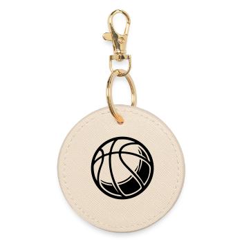 Basketball Ball - Runder Schlüsselanhänger - Auster - Vorne