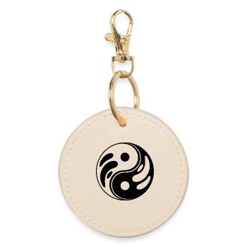 Yin Yang Gleichgewicht Muster - Runder Schlüsselanhänger - Auster - Vorne