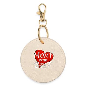 MOMY IS THE BEST - Round Keyring - oyster - Front