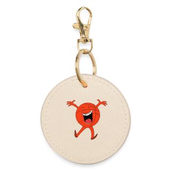 Laughing Basketball Mascot - Round Keyring - oyster - Front