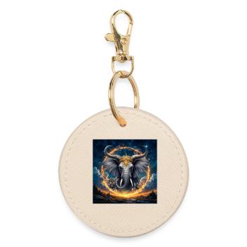 Éléphant Céleste à la Couronne d’Or - Porte-clés rond - huître - Devant