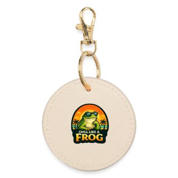 Chill like a frog - Round Keyring - oyster - Front