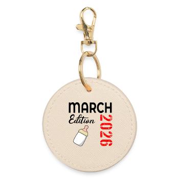 Baby March 2026 - Round Keyring - oyster - Front