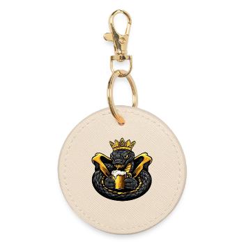 Snake Cobra Beer King - Round Keyring - oyster - Front