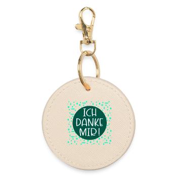 Ich danke mir Sprüche - Runder Schlüsselanhänger - Auster - Vorne