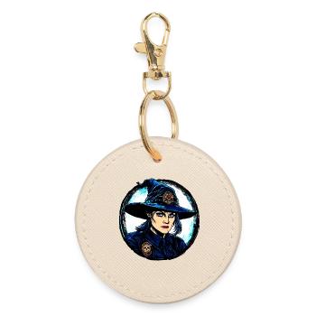 Witch Policewoman - Round Keyring - oyster - Front