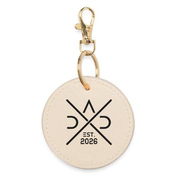 Papa Est 2026 New Dad Dad will be Father's Day in 2026 - Round Keyring - oyster - Front