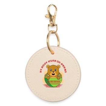 Mon corps fonctionne à base de nouilles nouilles ramen mignonnes en forme d’ours - Porte-clés rond - huître - Devant