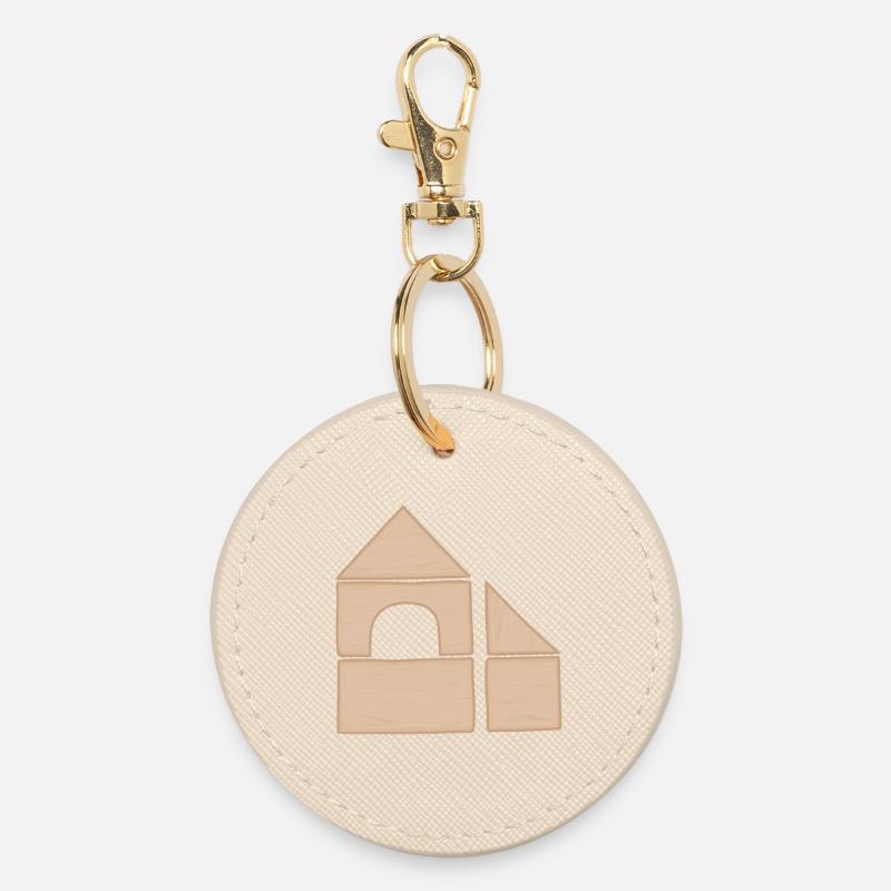 Modèle de construction de maisons en blocs de construction en bois - Porte-clés rond - huître