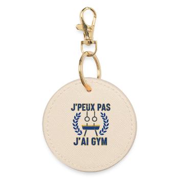 I can't I have Gym - Round Keyring - oyster - Front