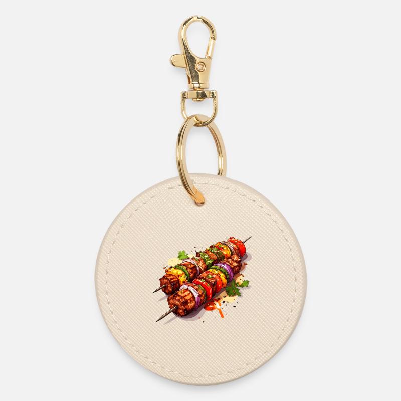 Barbecue skewer - Round Keyring - oyster