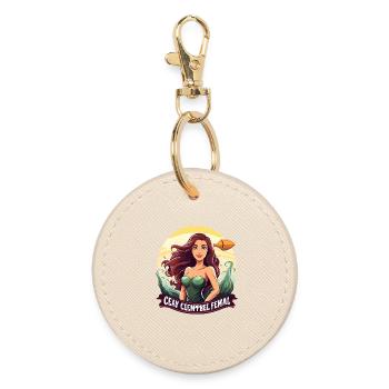 Sea heroine Mermaid in the evening - Round Keyring - oyster - Front