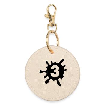 3 blobs - Round Keyring - oyster - Front