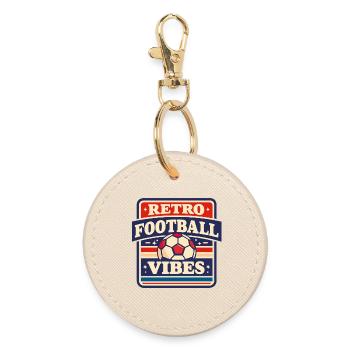 Retro_Football_Vibes - Round Keyring - oyster - Front