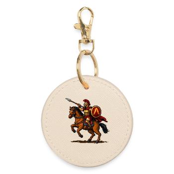 Chevalier Pixel à Cheval - Porte-clés rond - huître - Devant