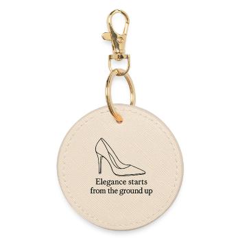Art de la ligne de talons hauts – Citation de mode Élégance - Porte-clés rond - huître - Devant