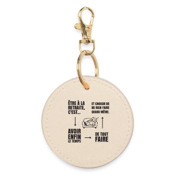 The Art of Doing Nothing (black text) - Round Keyring - oyster - Front