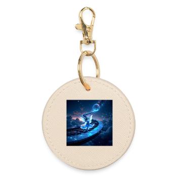Keys: Pfad zum Mond - Runder Schlüsselanhänger - Auster - Vorne