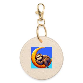 La paresse dort sur la Lune - Porte-clés rond - huître - Devant