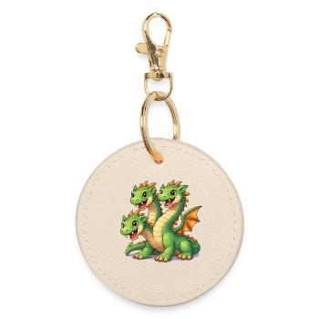 Three-Headed Dragon - Round Keyring - oyster - Front