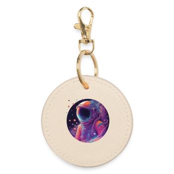 Astronaute néon dans l’espace couleur - Porte-clés rond - huître - Devant