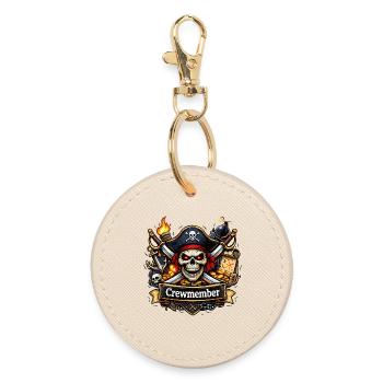 Insigne de Trésor de Crâne de Pirate membre d’équipage - Porte-clés rond - huître - Devant