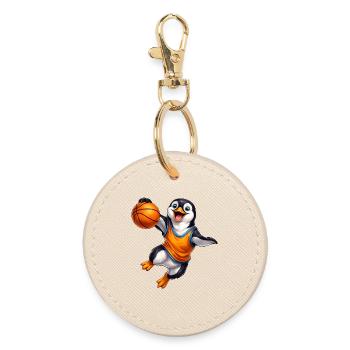 Jeu d’équipe de dessin animé Joueur de basket-ball Penguin - Porte-clés rond - huître - Devant