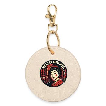 Geisha Neon Gaijin Nights - Round Keyring - oyster - Front