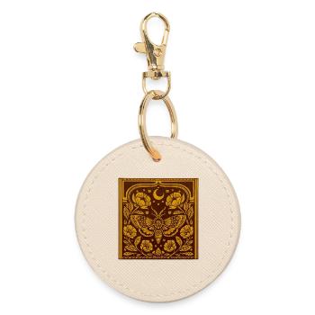 Papillon de nuit au clair de lune dans l’arc floral - Porte-clés rond - huître - Devant