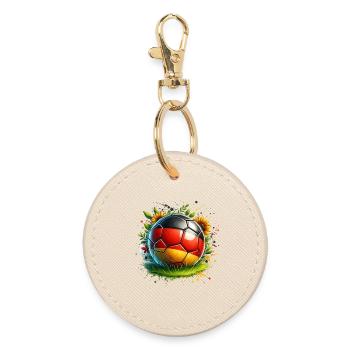 Germany Football Ball Landscape - Round Keyring - oyster - Front