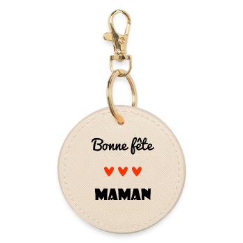 HAPPY BIRTHDAY. HAPPY MOTHER'S DAY. MAMMA. MOTHER'S DAY - Round Keyring - oyster - Front