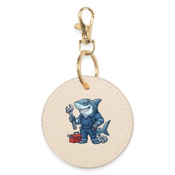 Motif mécanique du requin à la visse - Porte-clés rond - huître - Devant