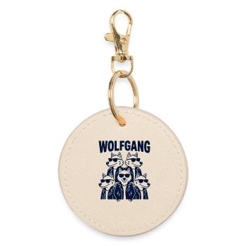 Funny Wolfgang Bande Pun - Round Keyring - oyster - Front