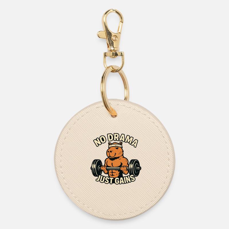 Pas de drame Juste gagner en forme capybara - Porte-clés rond - huître