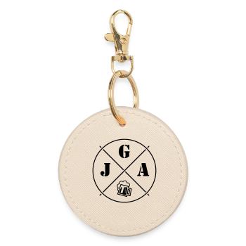 JGA Bier (Junggesellenabschied Kreis Symbol Black) - Runder Schlüsselanhänger - Auster - Vorne