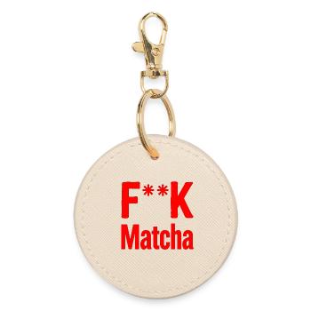 F**K Matcha Bold Logo - Porte-clés rond - huître - Devant