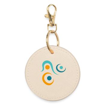 Yoga design_10 - Round Keyring - oyster - Front